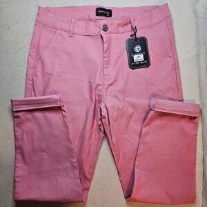 Gingtto Men's Skinny Fit Pink Ankle Pants - Size 34
